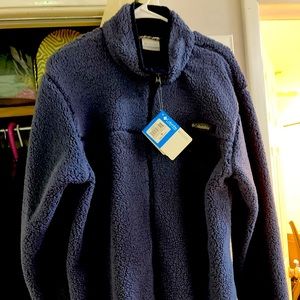 Mens Blue Fleece Columbia M Med Medium Brand New